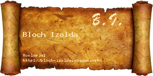 Bloch Izolda névjegykártya