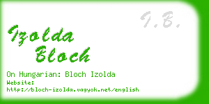 izolda bloch business card